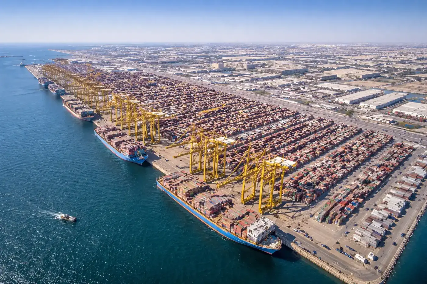 Jebel ali port jafza free zone container terminal aerial