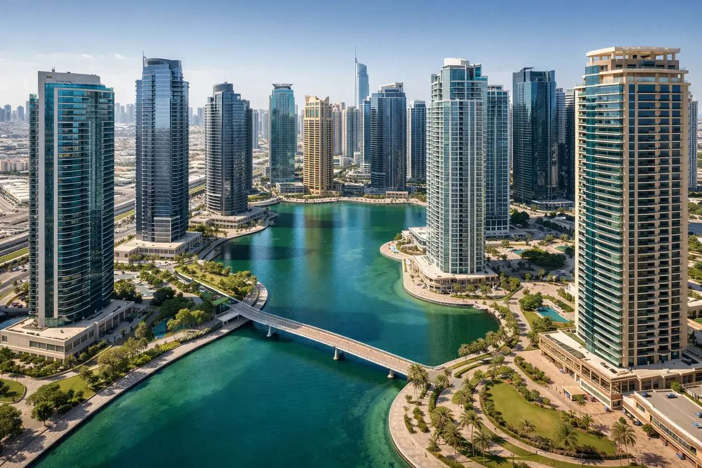 Jlt cluster towers lake aerial