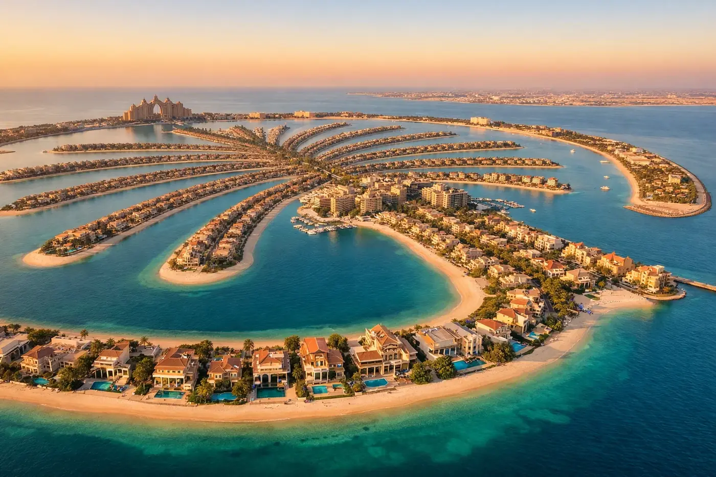 Palm jumeirah aerial frond structure
