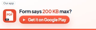 Our app, PDF Maker: form says 200 KB max? Compress any PDF to the exact KB a visa, license or bank form asks for. Get it on Google Play.