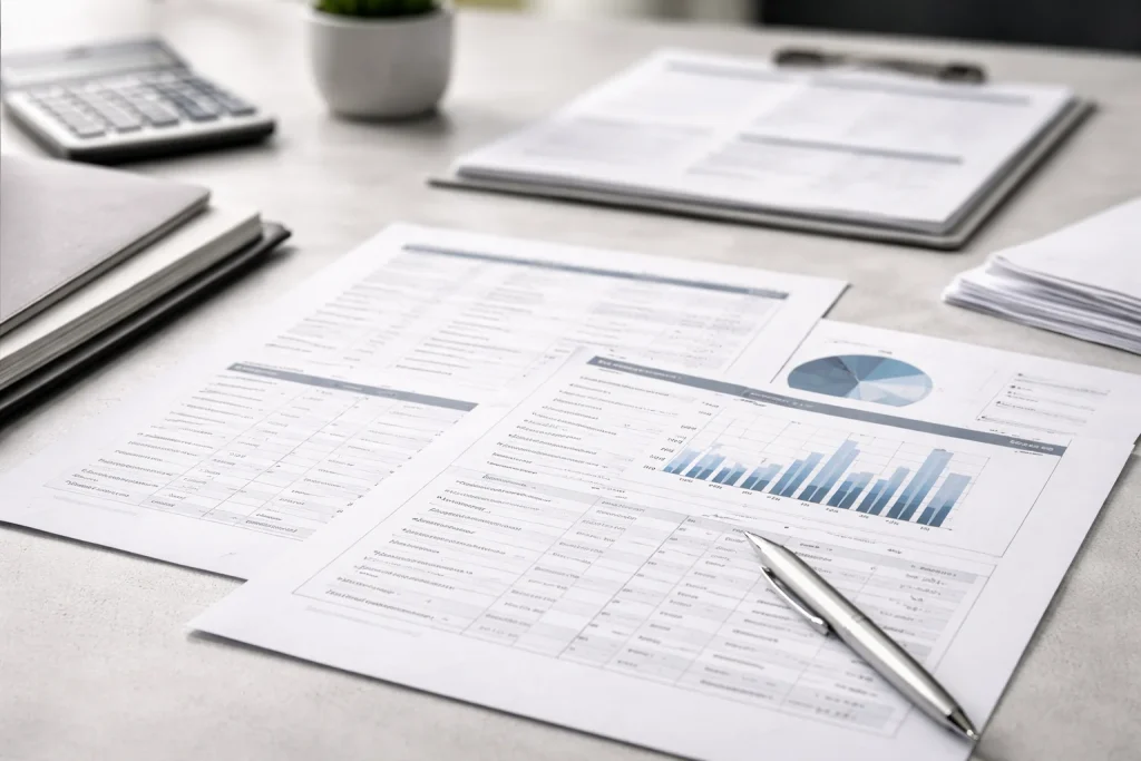 Official business setup documents representing the structured licensing process for Dubai company formation