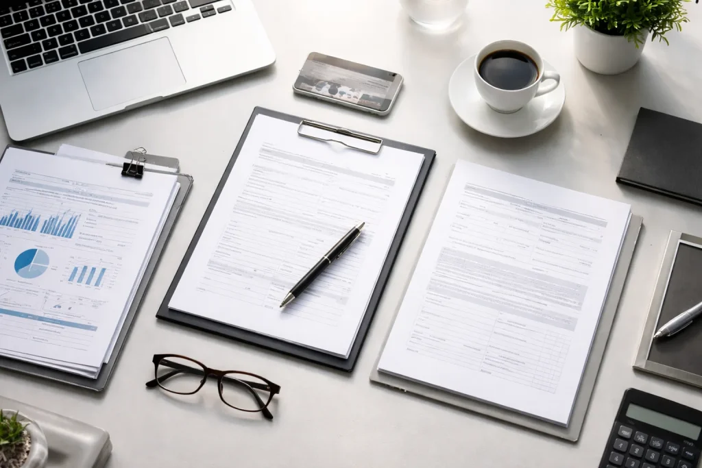 Professional business setup documentation for Dubai DED license application process