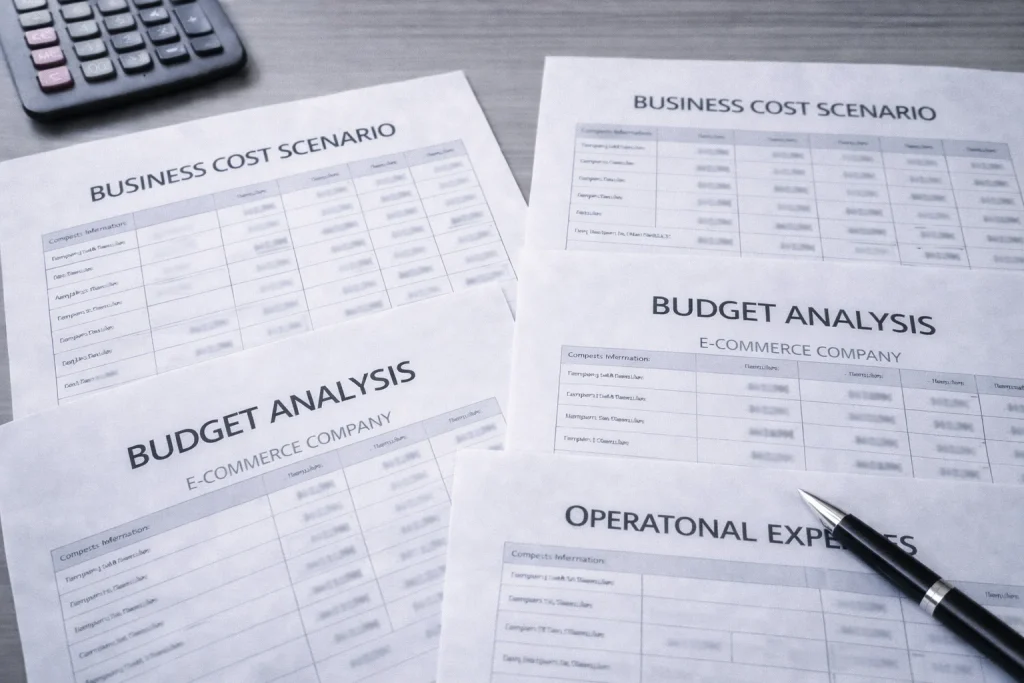 Practical UAE business setup cost scenarios showing budget comparisons for different business types and jurisdictions