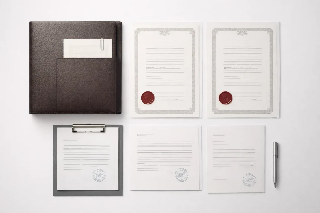 Official UAE mainland business license documents and certificates