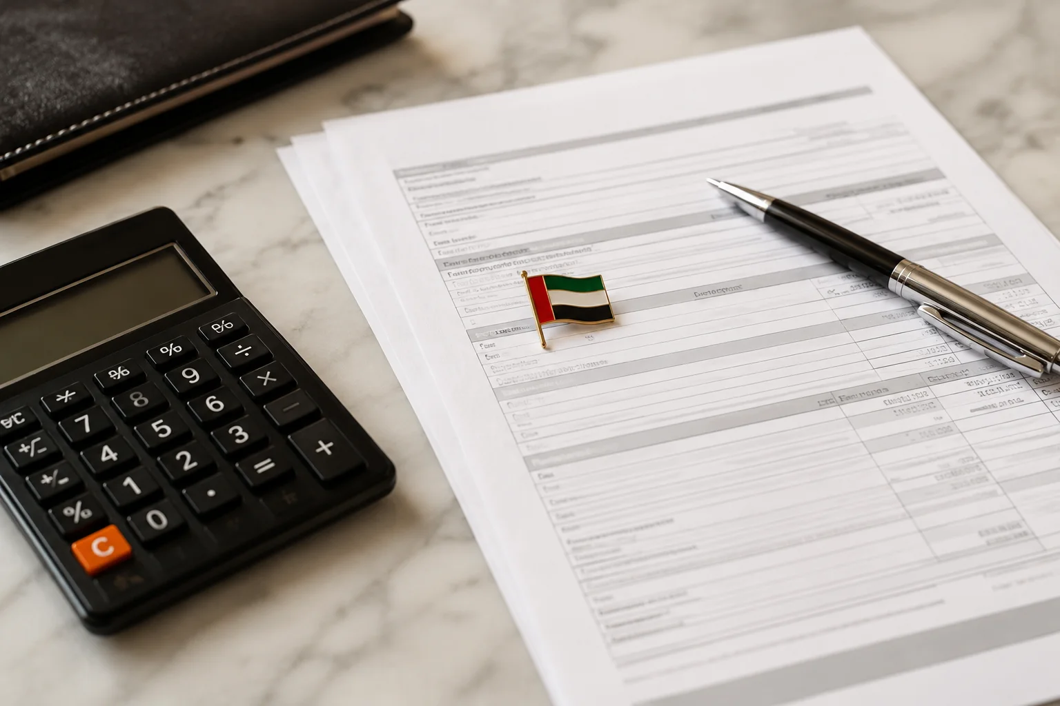 Business professionals reviewing UAE tax compliance documents in Dubai after ESR cancellation