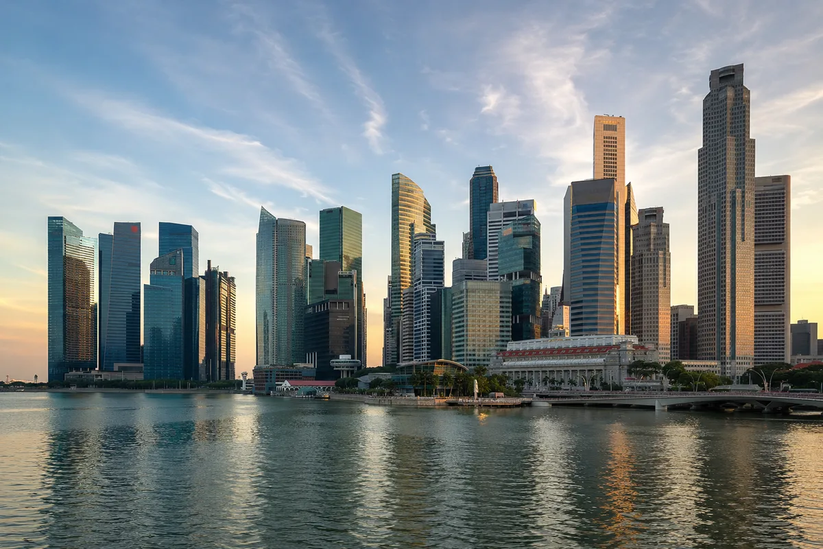 Singapore's central business district, where corporate service providers price the mandatory services foreign founders pay for