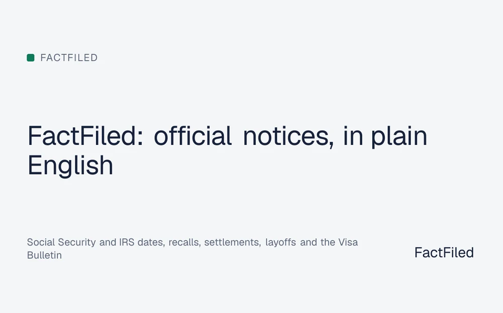 FactFiled, a US consumer-notice newsroom built on Next.js and Payload CMS